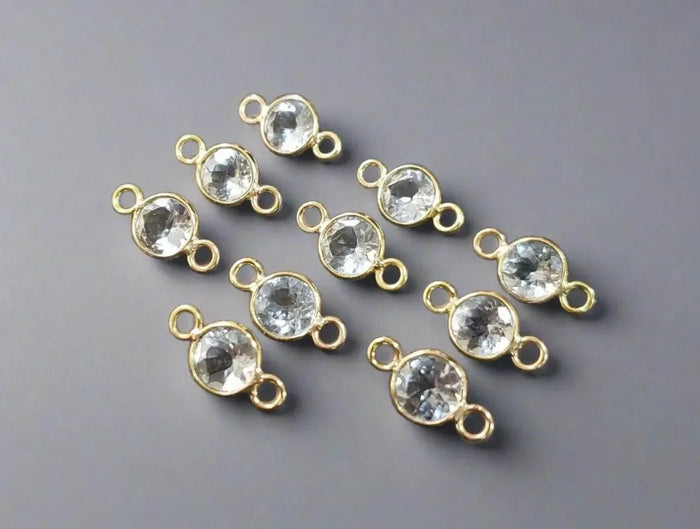 Gold 18k Aquamarine Connector Charms - K Jewelry Accessories