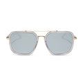 diff eyewear featuring the jordan navigator prescription sunglasses with a gold frame, clear crystal temple tips front view