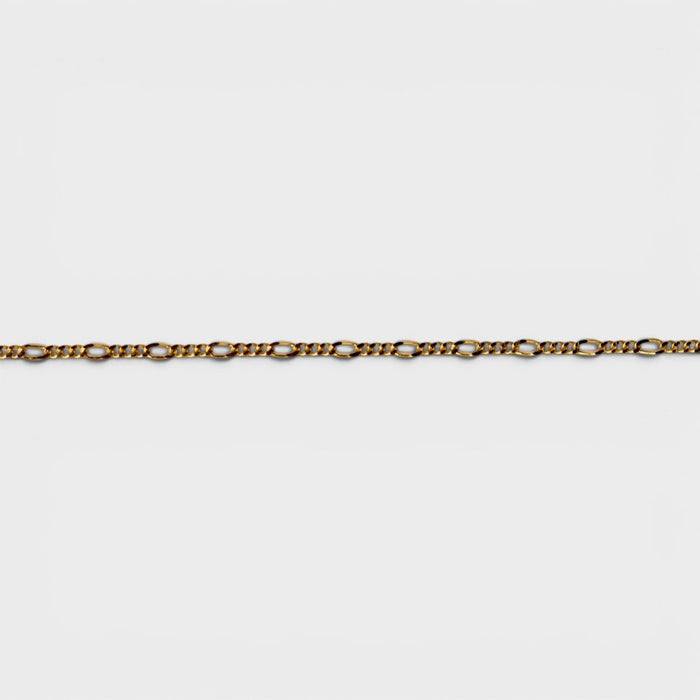 Gold Figaro Chain | 1.7mm | 18K Gold Plated - Monis Anas Jewellers