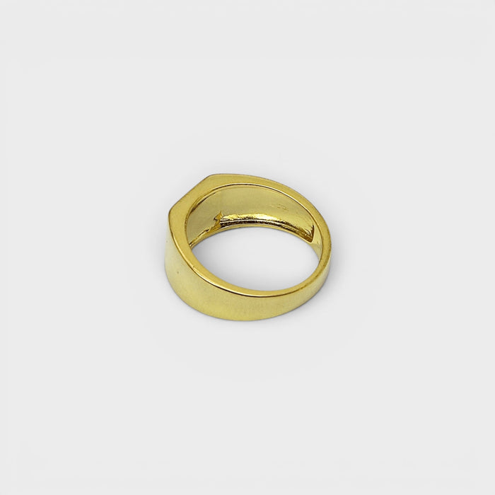 Gold Flat Signet Ring - Monis Anas Jewellers