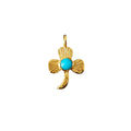 Gold Vermeil 3 Leaf Clover Turquoise Charm - K Jewelry Accessories