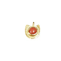 Gold Vermeil Anchor Shape Red Coral Charm Pendant - K Jewelry Accessories