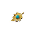 Gold Vermeil Arizona Turquoise Charm | Leaf Shape - K Jewelry Accessories