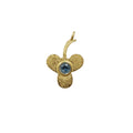 Gold Vermeil Blue Topaz Floral Charm Pendant - K Jewelry Accessories