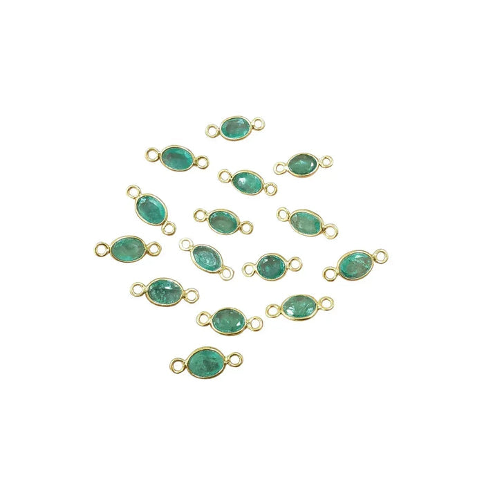 Gold Vermeil Connector Emerald Charms For Bracelet - K Jewelry Accessories