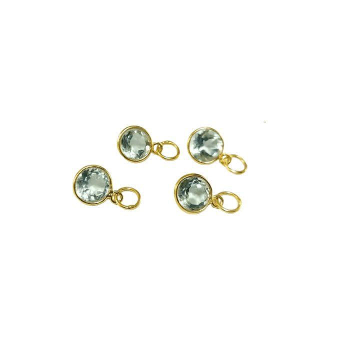Gold Vermeil Dainty Green Amethyst Charms - K Jewelry Accessories