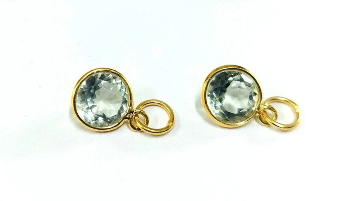 Gold Vermeil Dainty Green Amethyst Charms - K Jewelry Accessories