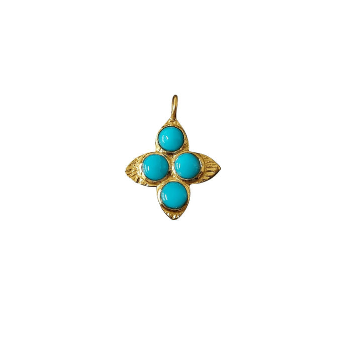Gold Vermeil Dainty Turquoise Charms Handmade - K Jewelry Accessories