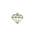 Gold Vermeil Diamond Shaped Charm Cute Accessory - K Jewelry Accessories