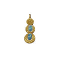 Gold Vermeil Ethiopian Fire Opal Charm 2 stone Pendant - K Jewelry Accessories
