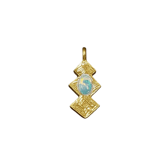 Gold Vermeil Ethiopian Fire Opal Charm Dainty Jewelry - K Jewelry Accessories