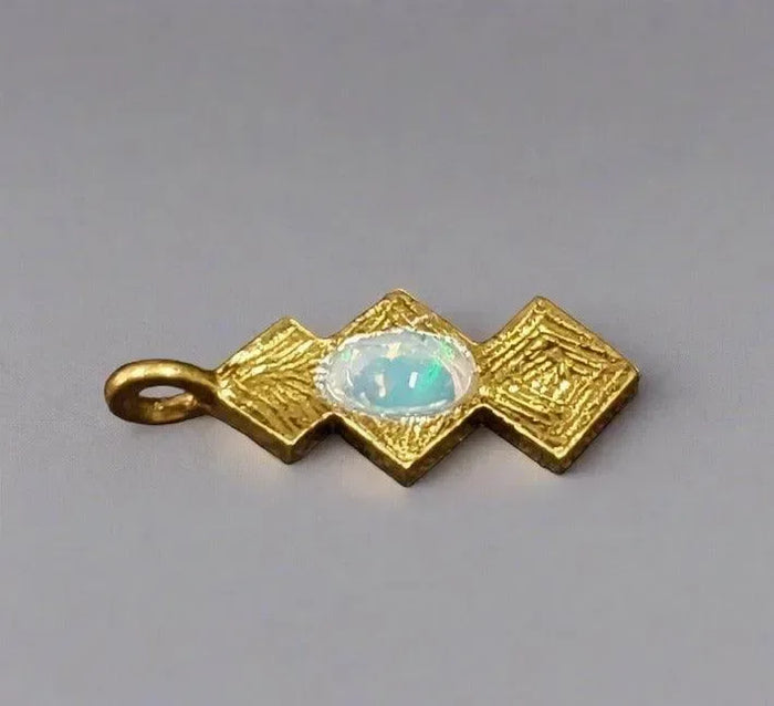 Gold Vermeil Ethiopian Fire Opal Charm Dainty Jewelry - K Jewelry Accessories