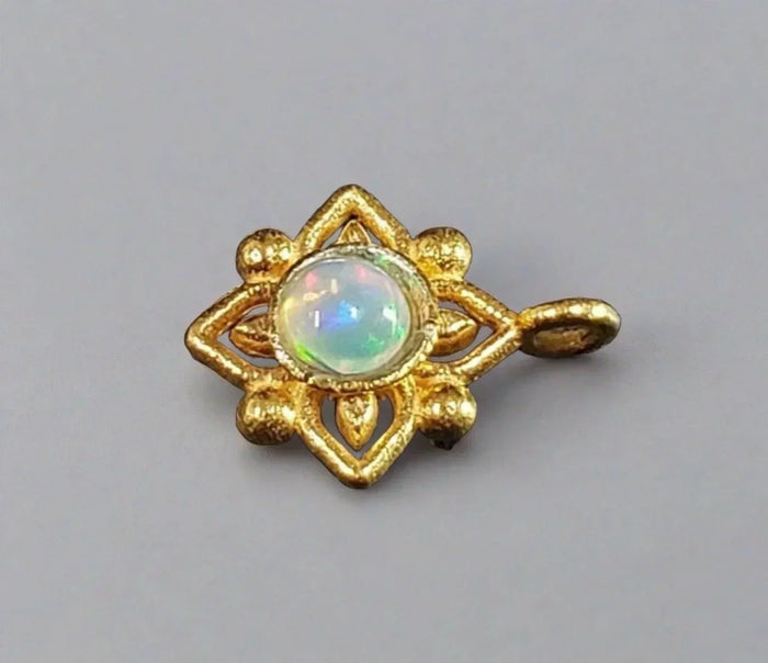 Gold Vermeil Ethiopian Fire Opal Dainty Charm Star Beautiful - K Jewelry Accessories