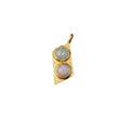 Gold Vermeil Ethiopian Opal Charm Pendant Natural 2 stone - K Jewelry Accessories