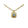 Gold Vermeil Ethiopian Opal Cushion Charm Pendant - K Jewelry Accessories
