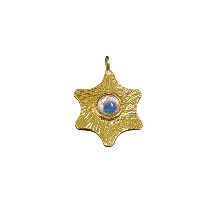 Gold Vermeil Ethiopian Opal Floral Charm Star shape elegant - K Jewelry Accessories