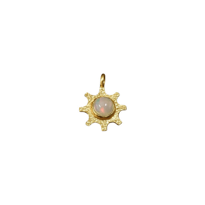 Gold vermeil Ethiopian Opal Flower Charm Pendant Elegant - K Jewelry Accessories