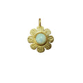 Gold Vermeil Ethiopian Opal Flower Charm Pendant - K Jewelry Accessories