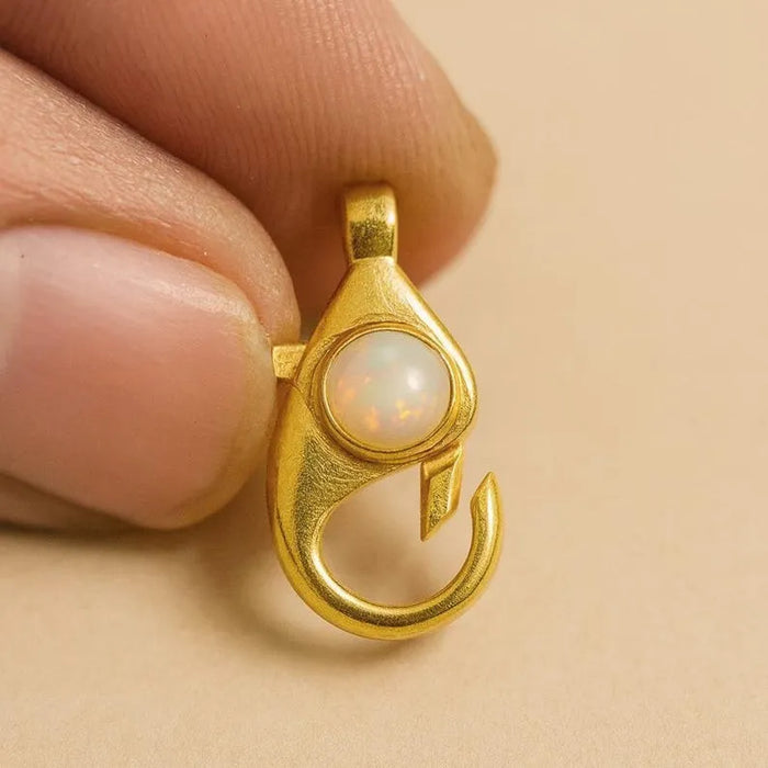 Gold Vermeil Ethiopian Opal Lobster Clasp | 925 Silver Jewelry Connector