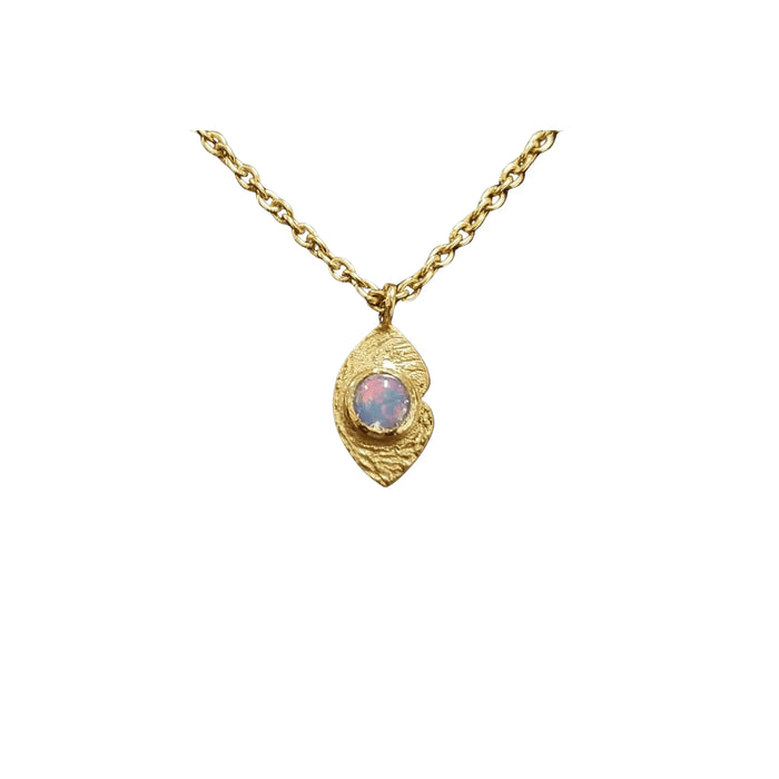 Gold Vermeil Ethiopian Opal Minimalist Charm Pendant - K Jewelry Accessories