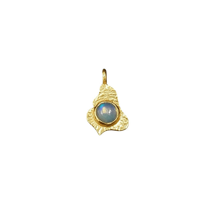 Gold Vermeil Ethiopian Opal Minimalist Charm Pendant - K Jewelry Accessories