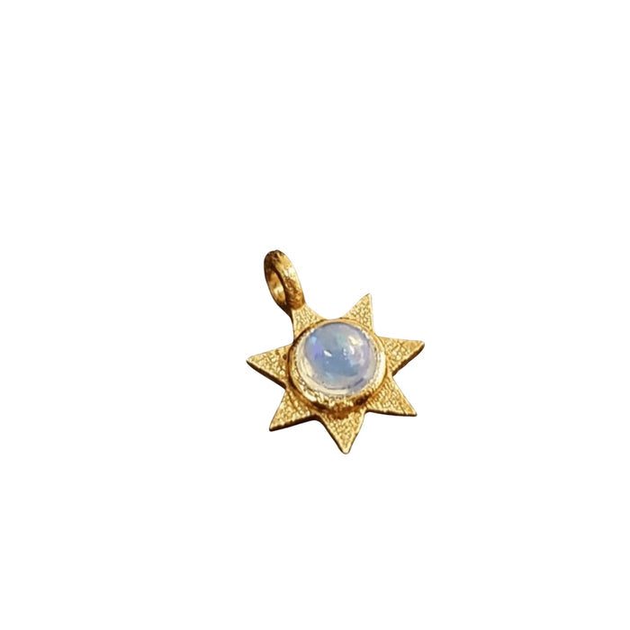 Gold Vermeil Ethiopian Opal Minimalist Star Charm Pendant - K Jewelry Accessories