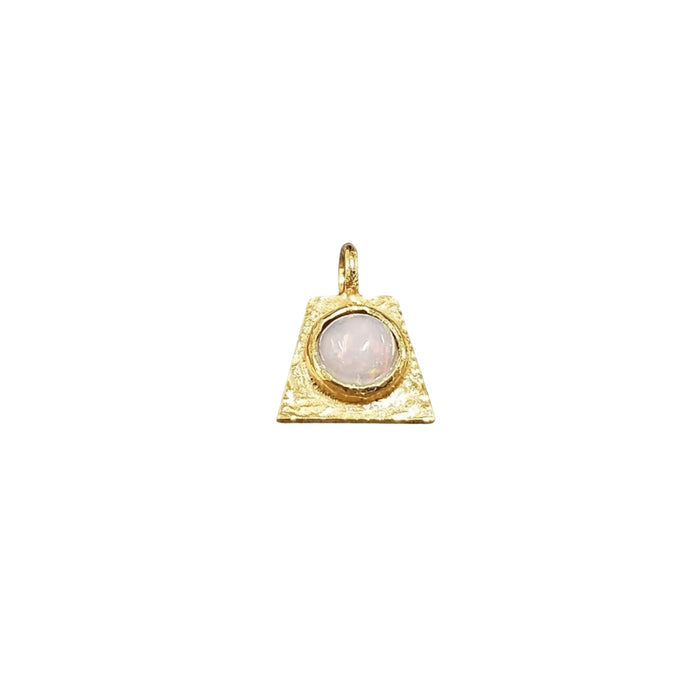 Gold Vermeil Ethiopian Opal Trapezium Charm Pendant - K Jewelry Accessories