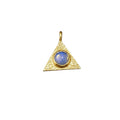 Gold Vermeil Ethiopian Opal Triangle Charm Pendant Handmade - K Jewelry Accessories