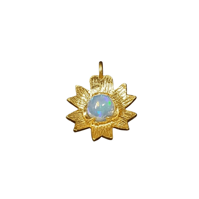Gold Vermeil Floral Ethiopian Fire Opal Charm Jewelry - K Jewelry Accessories