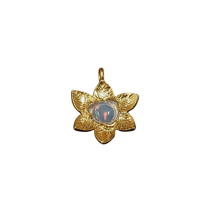 Gold Vermeil Floral Ethiopian Opal Charm Best Quality - K Jewelry Accessories