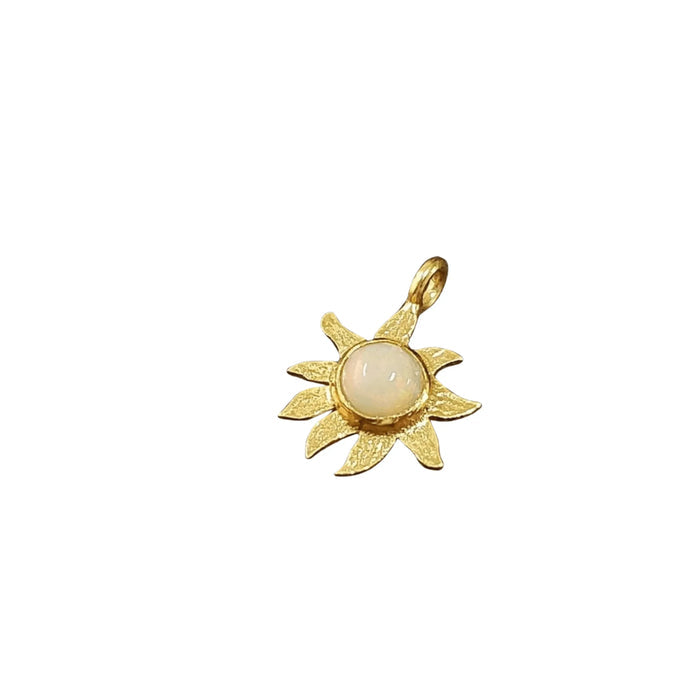 Gold Vermeil Floral Ethiopian Opal Charm Pendant Beautiful - K Jewelry Accessories