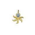 Gold Vermeil Floral Ethiopian Opal Charm - K Jewelry Accessories