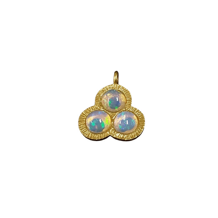 Gold Vermeil Floral Muti Fire Opal Charm 3 stone jewelry - K Jewelry Accessories