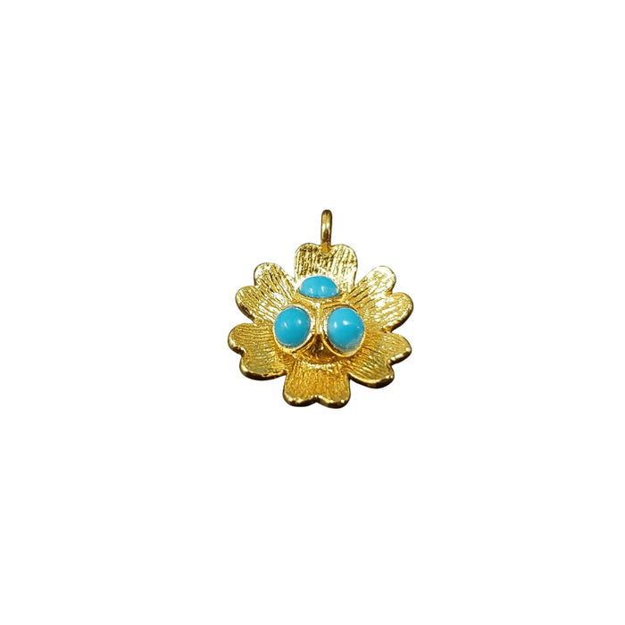 Gold Vermeil Flower Arizona Turquoise Charm Necklace Making - K Jewelry Accessories