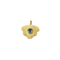 Gold Vermeil Flower Shape Blue Topaz Charm Pendant - K Jewelry Accessories