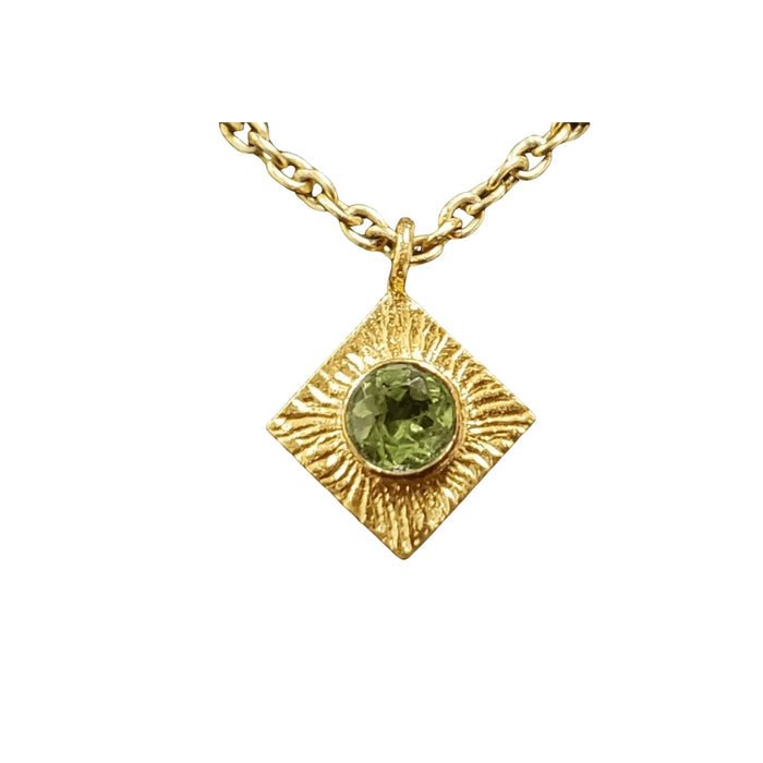 Gold Vermeil Green Peridot Kite Charm Pendant - K Jewelry Accessories