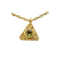 Gold Vermeil Green Peridot Triangle Charm Pendant - K Jewelry Accessories