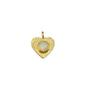 Gold Vermeil Heart Shape Ethiopian Opal Charm Pendant - K Jewelry Accessories