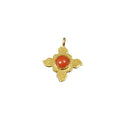 Gold Vermeil Italian Red Coral Kite Charm Pendant - K Jewelry Accessories