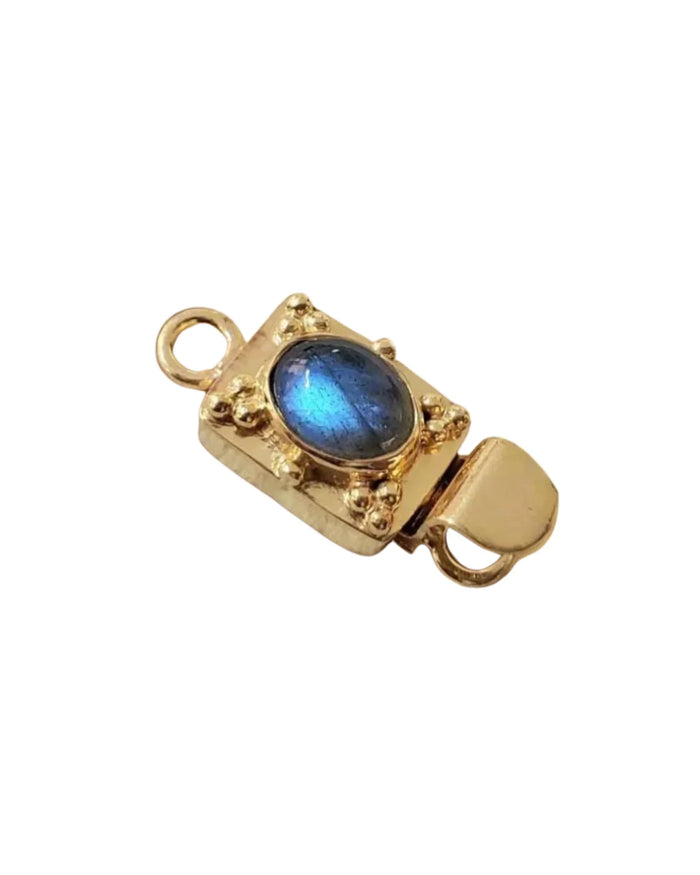 Gold Vermeil Labradorite Box Clasp: Sterling Silver Necklace Connector