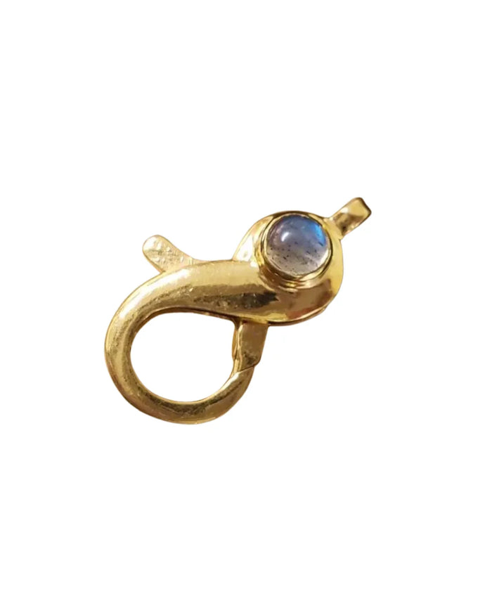 Gold Vermeil Lobster Clasp: Blue Fire Labradorite Connector