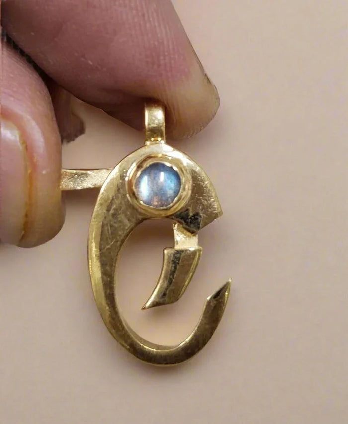 Gold Vermeil Lobster Clasp: Blue Labradorite Gemstone Connector