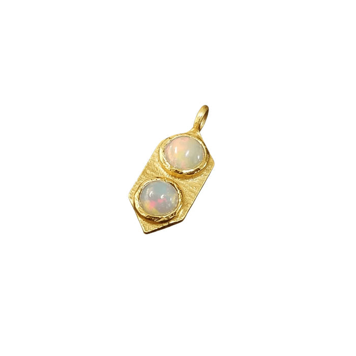 Gold Vermeil Natural Ethiopian Opal Charm Pendant Elegant - K Jewelry Accessories