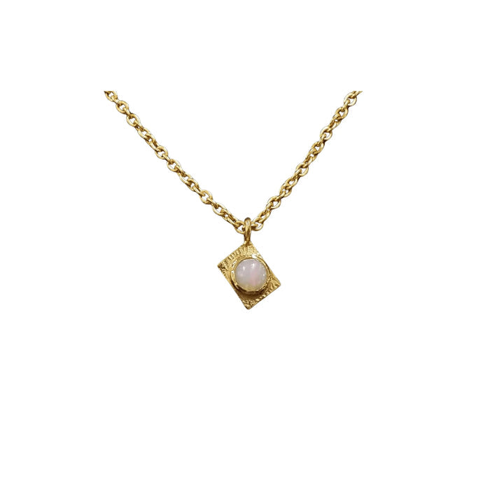 Gold Vermeil Natural Ethiopian Opal Charm Pendant Natural - K Jewelry Accessories