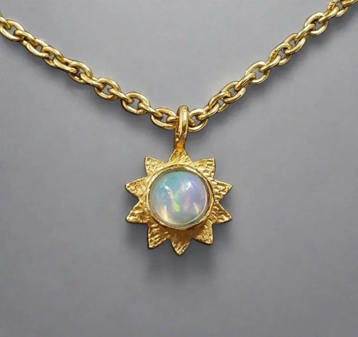 Gold Vermeil Natural Ethiopian Opal Star Charm Beautiful - K Jewelry Accessories