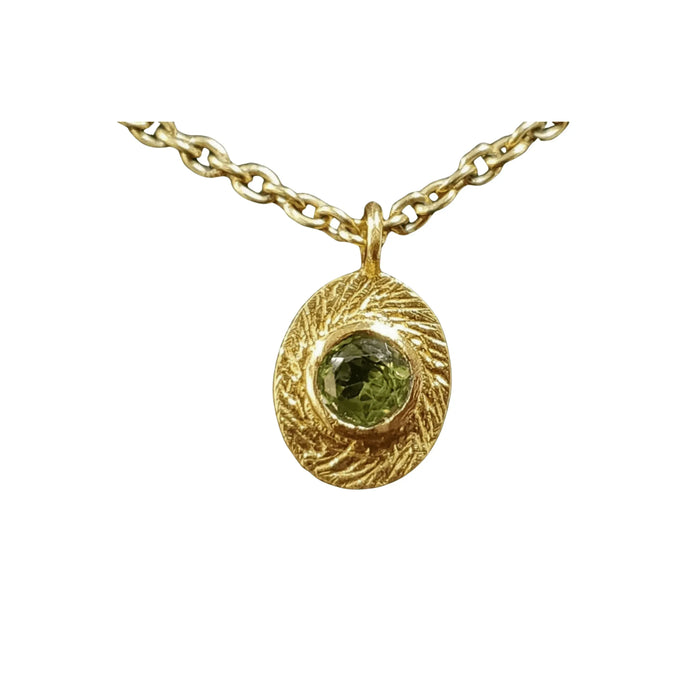 Gold Vermeil Natural Green Peridot Charm Oval - K Jewelry Accessories