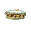 Gold Vermeil Natural Kyanite & Diamond Cord Bracelet - K Jewelry Accessories