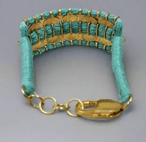 Gold Vermeil Natural Kyanite & Diamond Cord Bracelet - K Jewelry Accessories