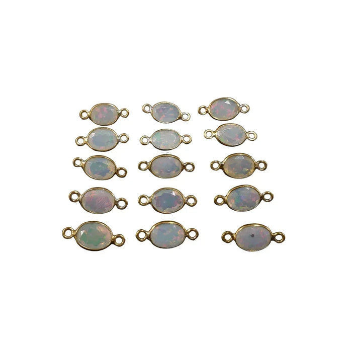 Gold Vermeil Opal Connector Charms - K Jewelry Accessories