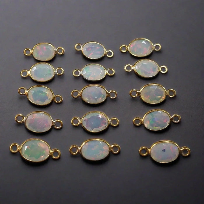 Gold Vermeil Opal Connector Charms - K Jewelry Accessories